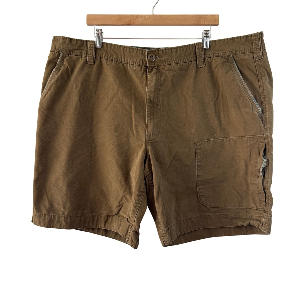 Mens Brown‎ Cargo Shorts Outdoor Casual Utility Pockets Cotton Blend